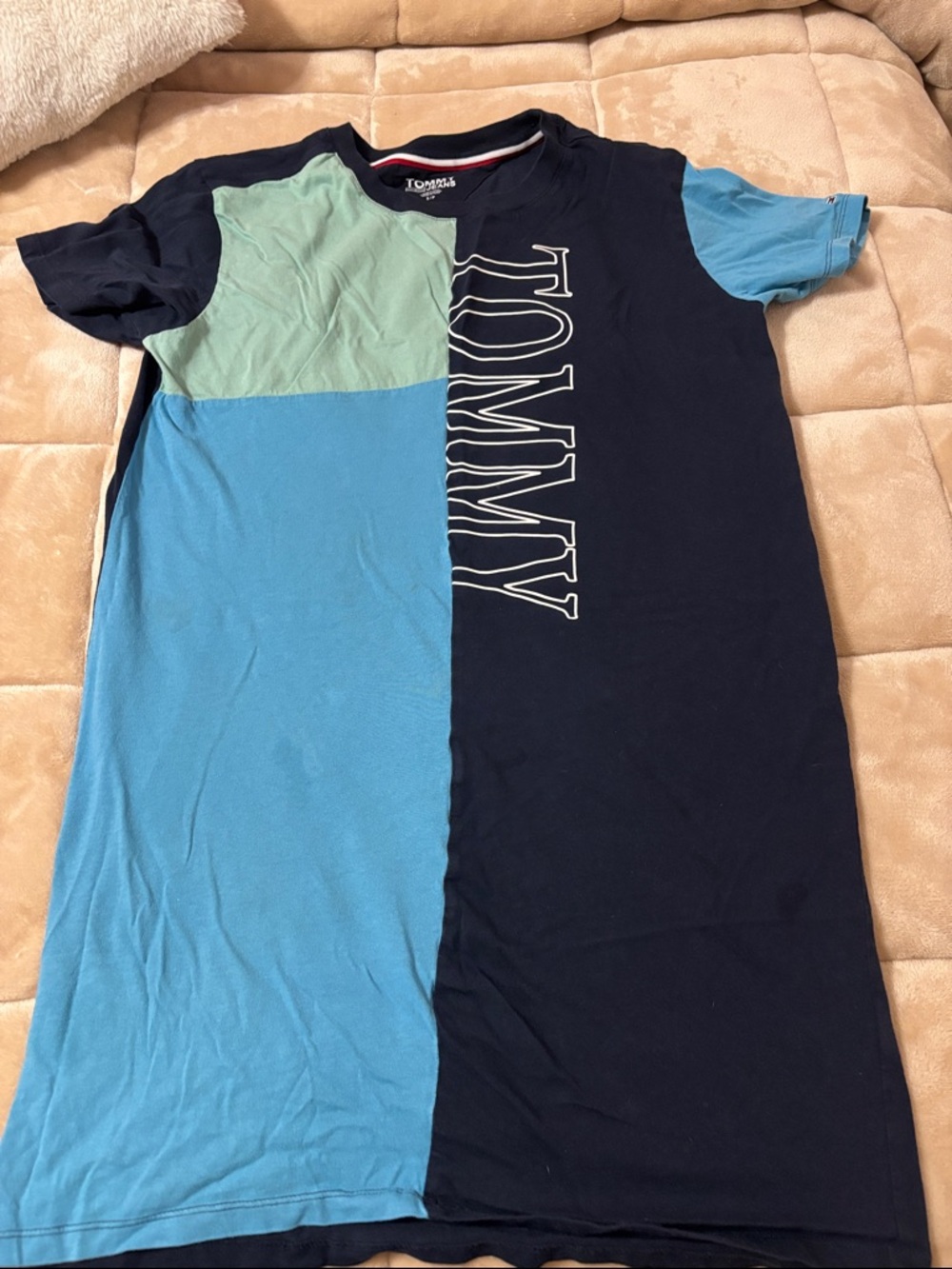 Tommy Hilfiger Navy, Light Blue & Mint Colorblock Tee Dress